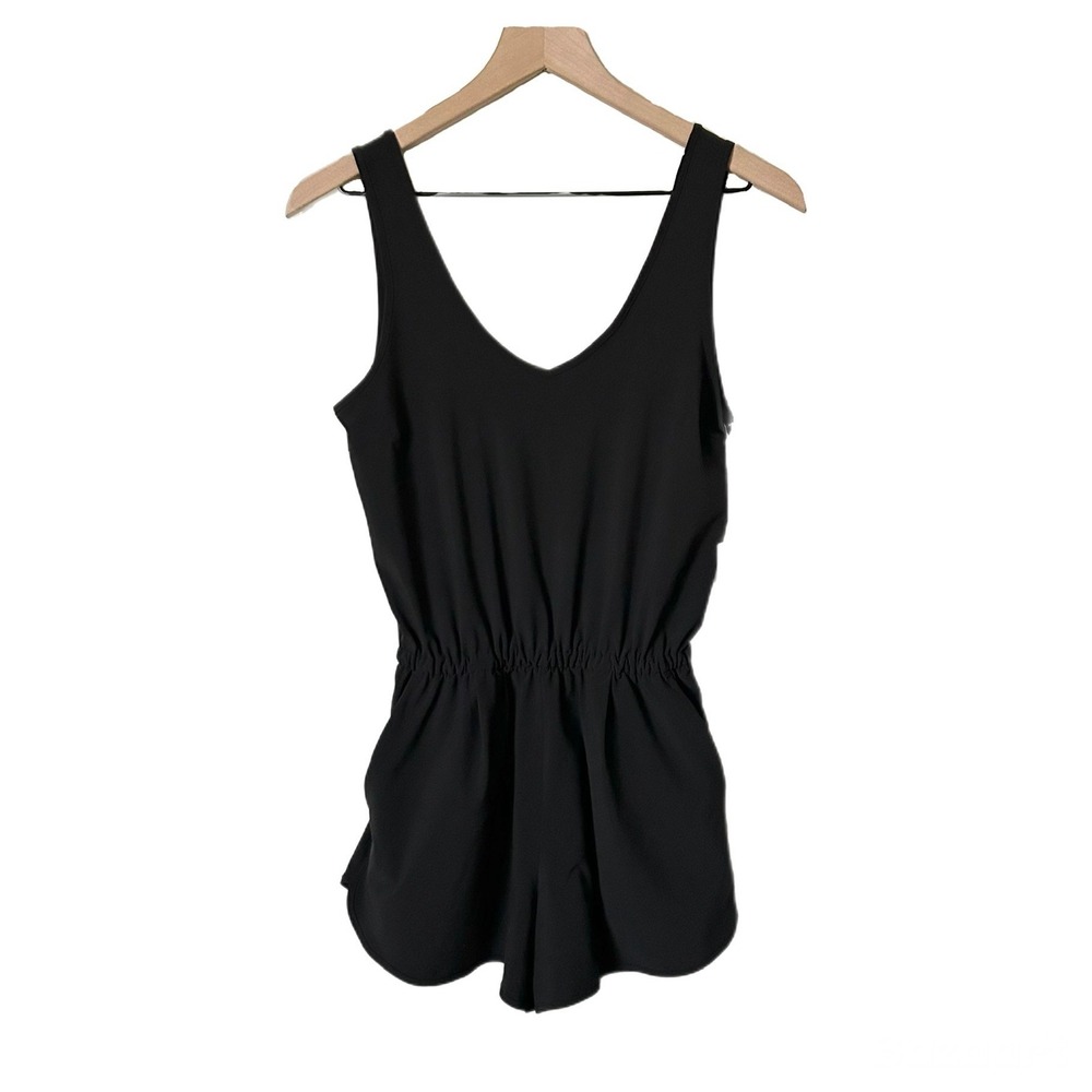 NEW Vuori Villa Tank Romper Black Elastic Waist Sleeveless VW3173 Size XXS - Picture 2 of 8